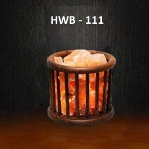 Himalayan Salt Wooden Basket Lamp HWB - 111