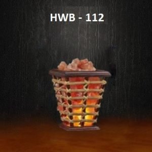 Himalayan Salt Wooden Basket Lamp HWB - 112