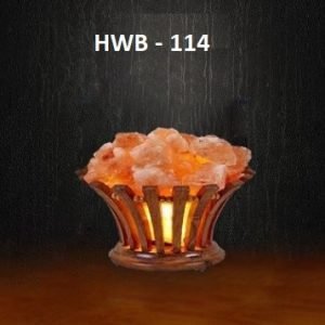Himalayan Salt Wooden Basket Lamp HWB - 114