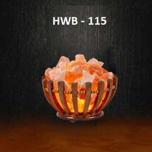 Himalayan Salt Wooden Basket Lamp HWB - 115
