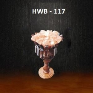 Himalayan Salt Wooden Basket Lamp HWB - 117