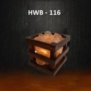Himalayan Salt Wooden Basket Lamp HWB - 116