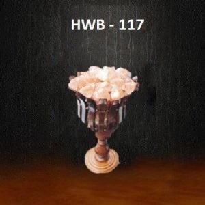 Himalayan Salt Wooden Basket Lamp HWB - 117